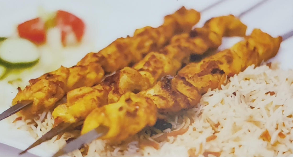 Chicken Kebab with rice