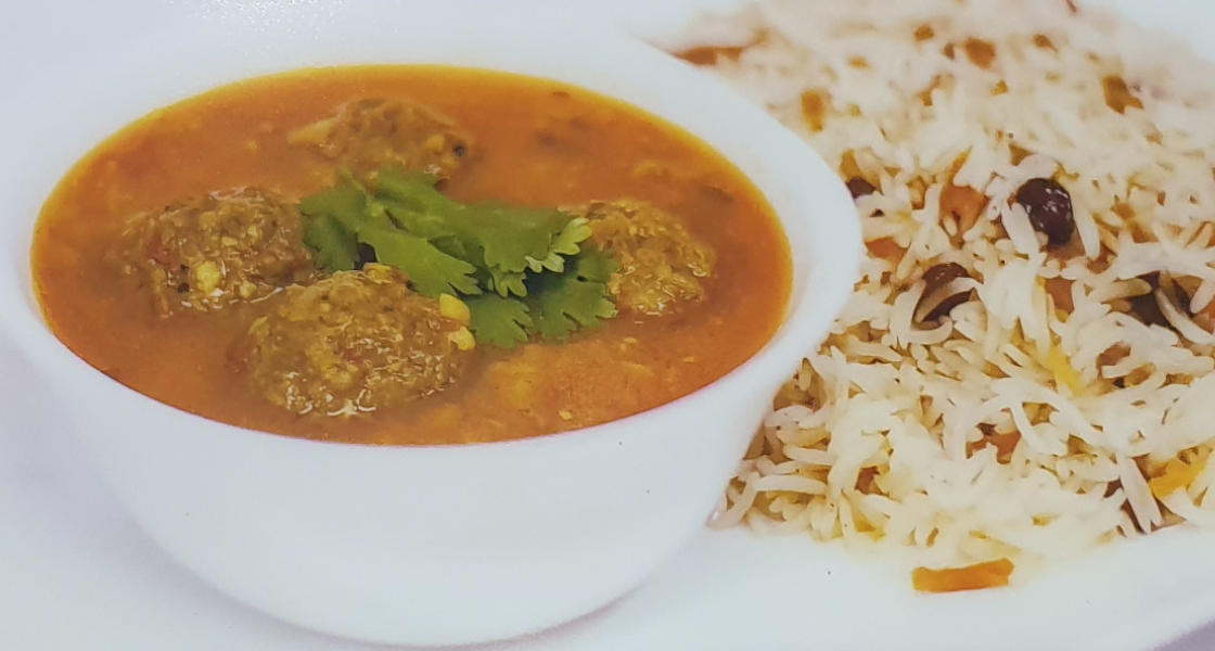 Kufta curry with rice